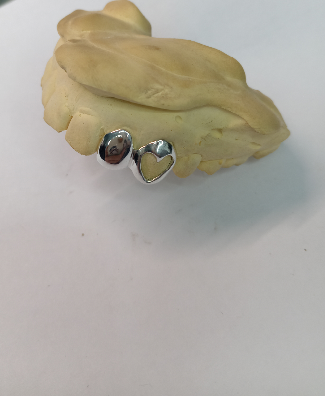 925 sterling silver custom made solid cap and heart shaped window custom grillz