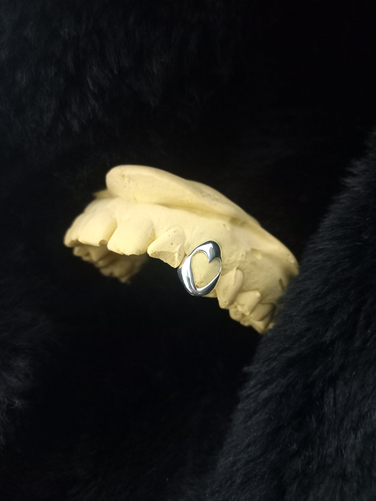 925 sterling silver custom made heart shape window grillz single cap