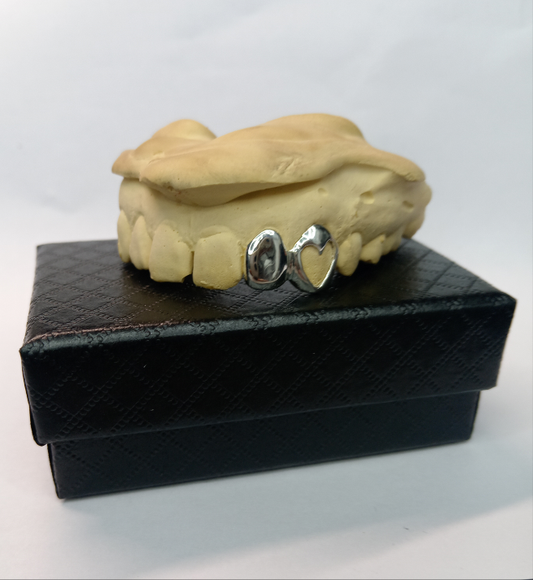 925 sterling silver custom made solid cap and heart shaped window custom grillz