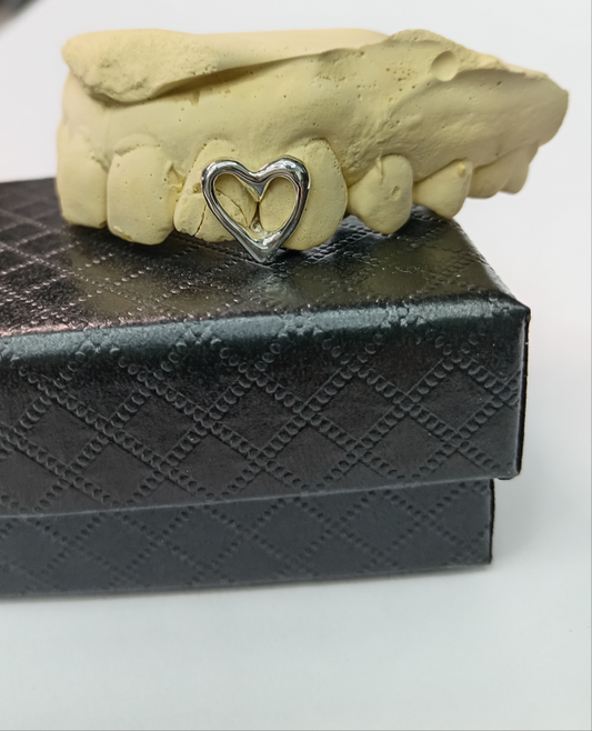 925 sterling silver custom heart shaped grill