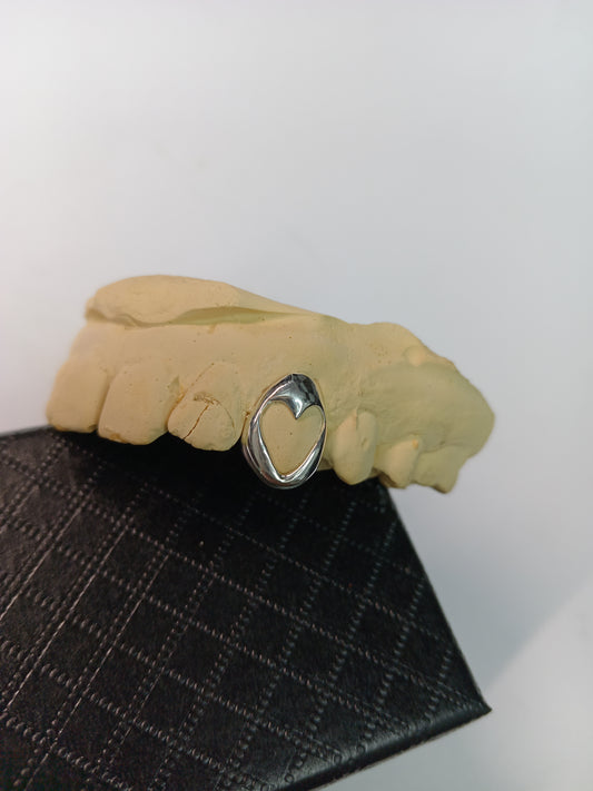 925 sterling silver custom made heart shape window grillz single cap